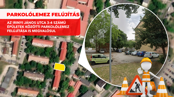 Parkolólemez felújítása az Irinyi János utcában